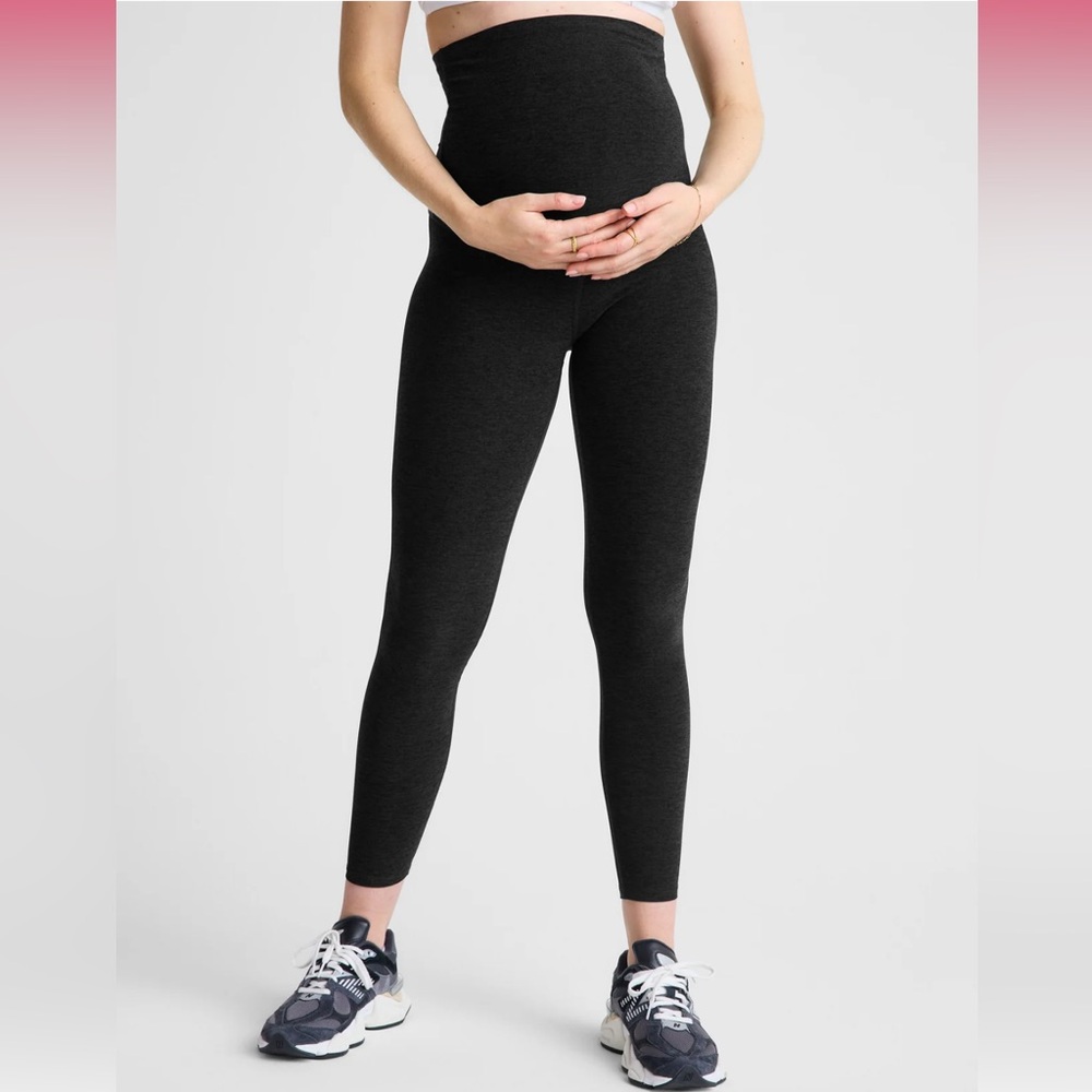Spacedye Love the Bump Midi Maternity Legging Darkest Night - Picture 2 of 4